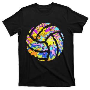 Colorful Volleyball Tie Dye  Teen Player Coach T-Shirt