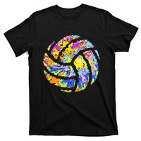 Colorful Volleyball Tie Dye  Teen Player Coach T-Shirt