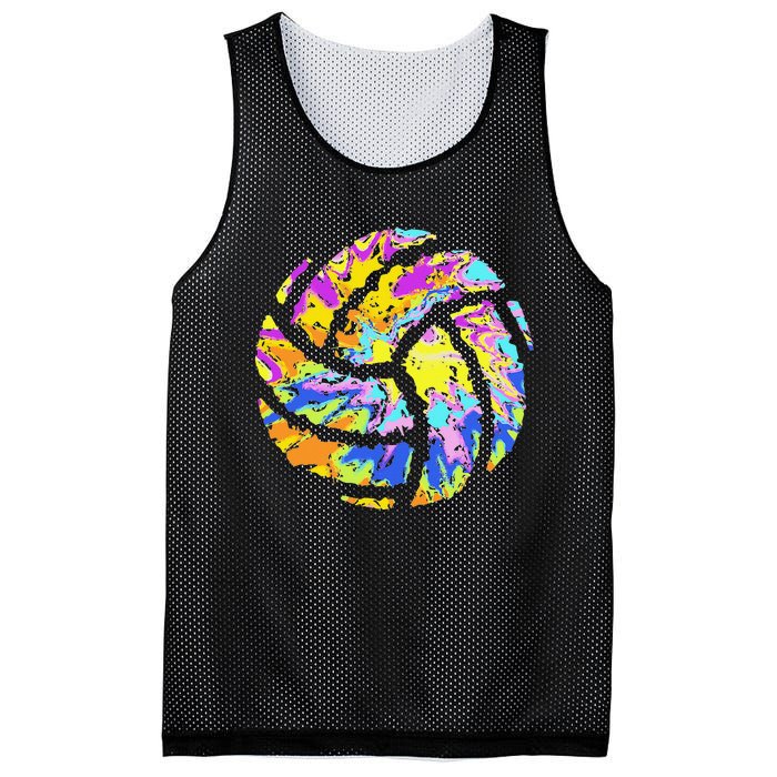 Colorful Volleyball Tie Dye  Teen Player Coach Mesh Reversible Basketball Jersey Tank