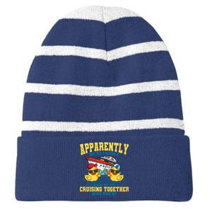 Cruising Vacation Together Tourist Cruise Ship Passenger Striped Beanie with Solid Band