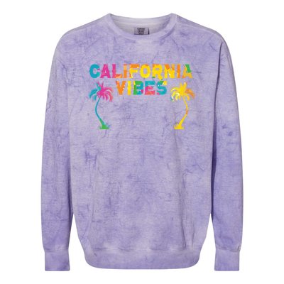 California Vibes Usa America American Californian Funny Gift Colorblast Crewneck Sweatshirt