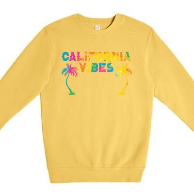 California Vibes Usa America American Californian Funny Gift Premium Crewneck Sweatshirt