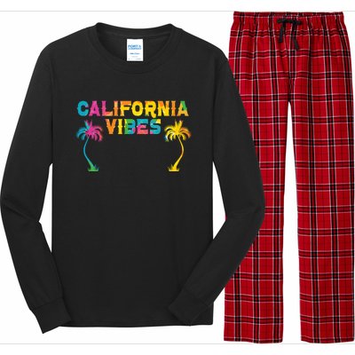 California Vibes Usa America American Californian Funny Gift Long Sleeve Pajama Set