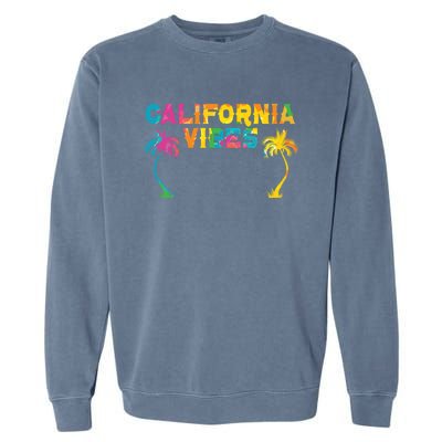 California Vibes Usa America American Californian Funny Gift Garment-Dyed Sweatshirt