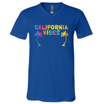 California Vibes Usa America American Californian Funny Gift V-Neck T-Shirt