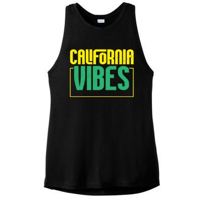 California Vibes Usa State America Travel Californian Cool Gift Ladies PosiCharge Tri-Blend Wicking Tank