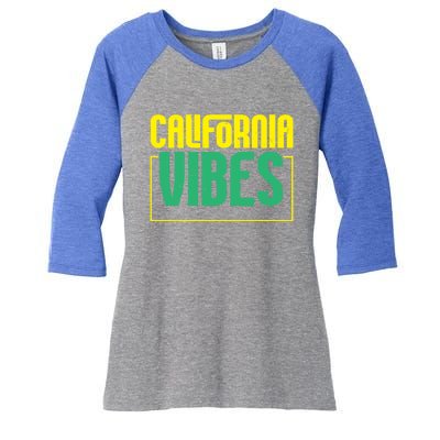 California Vibes Usa State America Travel Californian Cool Gift Women's Tri-Blend 3/4-Sleeve Raglan Shirt