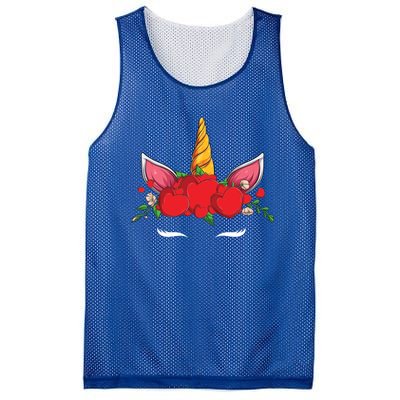 Cute Valentines Unicorn Heart Flowers Gift Mesh Reversible Basketball Jersey Tank