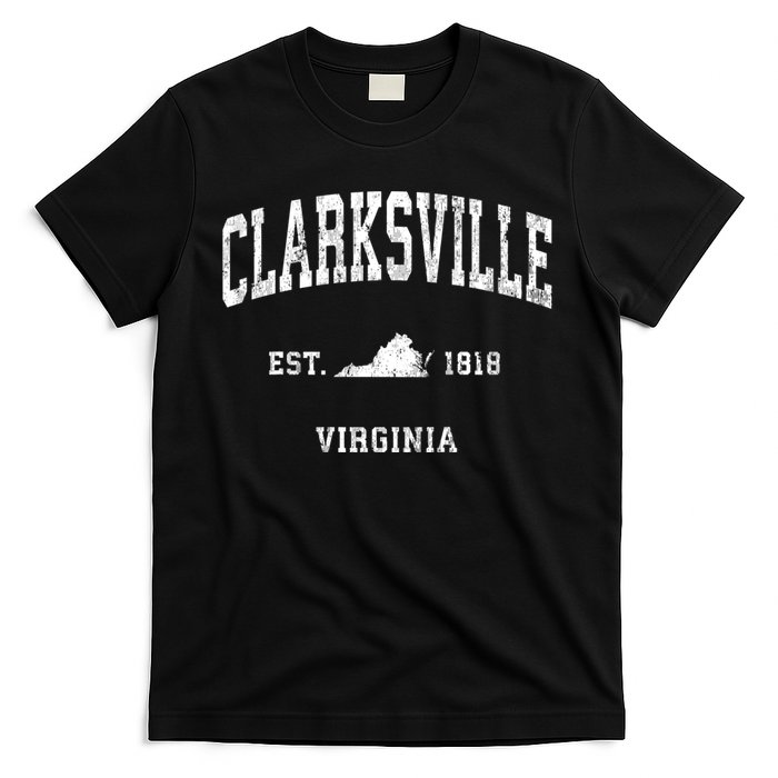 Clarksville Virginia Va Vintage Athletic Black Sports T-Shirt