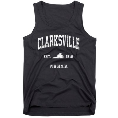 Clarksville Virginia Va Vintage Athletic Black Sports Tank Top