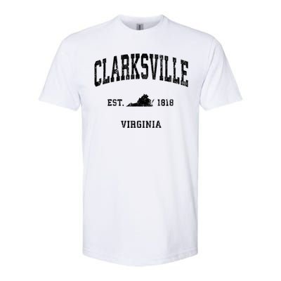 Clarksville Virginia Va Vintage Athletic Black Sports Softstyle CVC T-Shirt