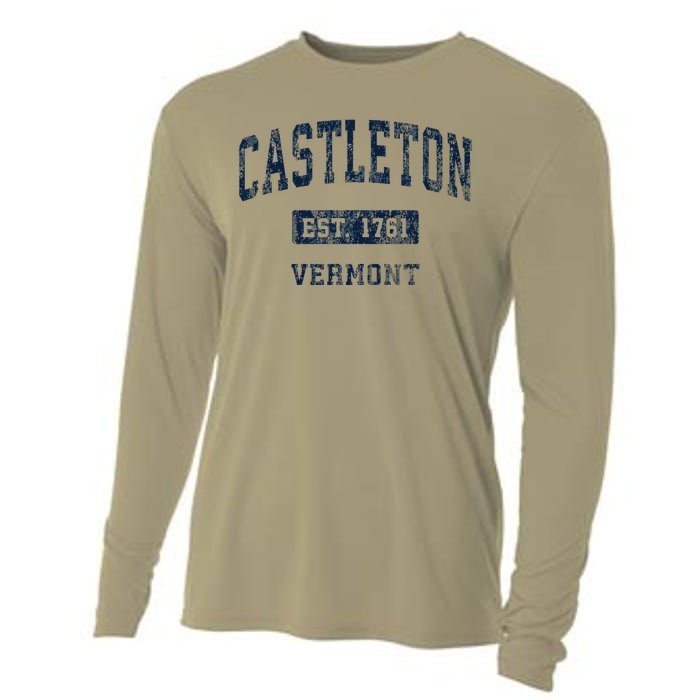 Castleton Vermont Vt Vintage Established Cooling Performance Long Sleeve Crew