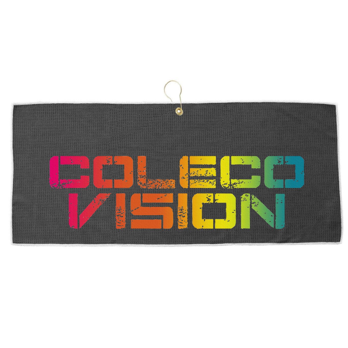 Coleco Vision Vintage Retro Colorful Text Large Microfiber Waffle Golf Towel