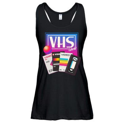 Cool Vintage VHS World Movie Tapes Ladies Essential Flowy Tank