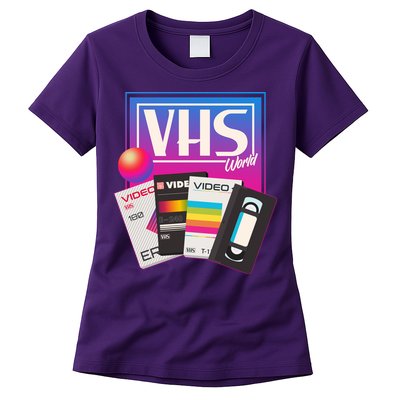 Cool Vintage VHS World Movie Tapes Womens T-Shirt
