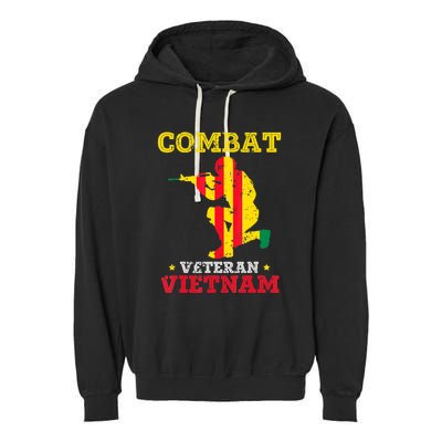 Combat Veteran Vietnam Retired Patriotic Garment-Dyed Fleece Hoodie