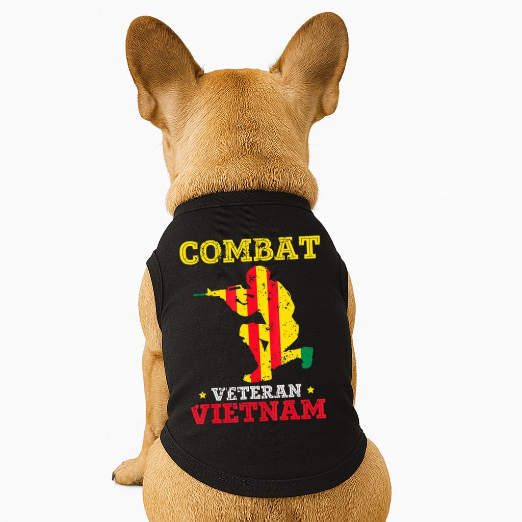 Combat Veteran Vietnam Retired Patriotic Doggie Tank