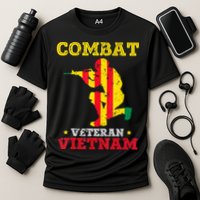 Combat Veteran Vietnam Retired Patriotic Cooling Performance Crew T-Shirt