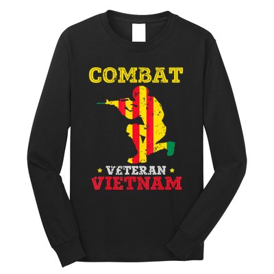 Combat Veteran Vietnam Retired Patriotic Long Sleeve Shirt