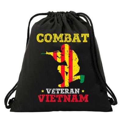 Combat Veteran Vietnam Retired Patriotic Drawstring Bag