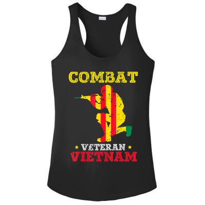 Combat Veteran Vietnam Retired Patriotic Ladies PosiCharge Competitor Racerback Tank
