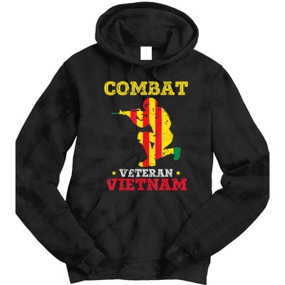 Combat Veteran Vietnam Retired Patriotic Tie Dye Hoodie