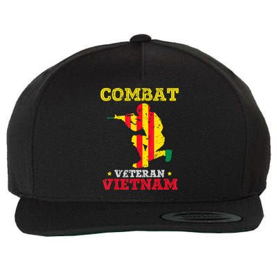 Combat Veteran Vietnam Retired Patriotic Wool Snapback Cap