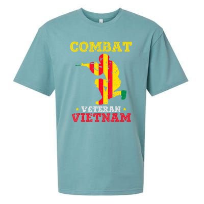 Combat Veteran Vietnam Retired Patriotic Sueded Cloud Jersey T-Shirt