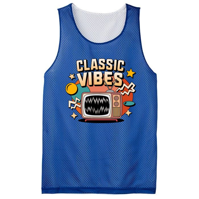 Classic Vibes Vintage Retro Tv Gift Mesh Reversible Basketball Jersey Tank