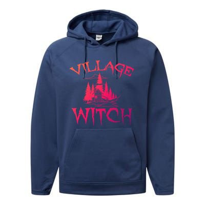 Cool Village Witch Cottage Farm Ecology Lovers Gift Performance Fleece Hoodie