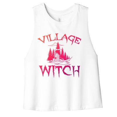 Cool Village Witch Cottage Farm Ecology Lovers Gift Women's Racerback Cropped Tank