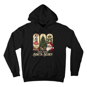 Christmas Vibes Xmas Skeleton Sorta Merry Sorta Scary Gothic Hoodie