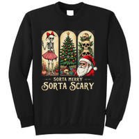 Christmas Vibes Xmas Skeleton Sorta Merry Sorta Scary Gothic Sweatshirt