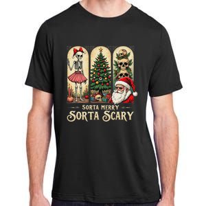 Christmas Vibes Xmas Skeleton Sorta Merry Sorta Scary Gothic Adult ChromaSoft Performance T-Shirt