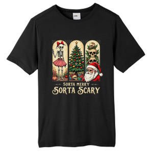 Christmas Vibes Xmas Skeleton Sorta Merry Sorta Scary Gothic Tall Fusion ChromaSoft Performance T-Shirt