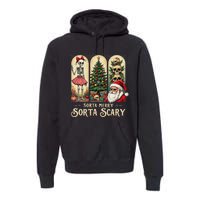 Christmas Vibes Xmas Skeleton Sorta Merry Sorta Scary Gothic Premium Hoodie