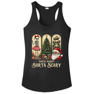 Christmas Vibes Xmas Skeleton Sorta Merry Sorta Scary Gothic Ladies PosiCharge Competitor Racerback Tank