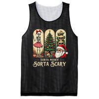 Christmas Vibes Xmas Skeleton Sorta Merry Sorta Scary Gothic Mesh Reversible Basketball Jersey Tank