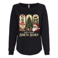 Christmas Vibes Xmas Skeleton Sorta Merry Sorta Scary Gothic Womens California Wash Sweatshirt