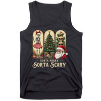 Christmas Vibes Xmas Skeleton Sorta Merry Sorta Scary Gothic Tank Top