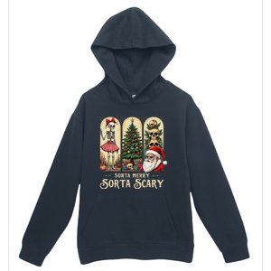 Christmas Vibes Xmas Skeleton Sorta Merry Sorta Scary Gothic Urban Pullover Hoodie