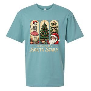 Christmas Vibes Xmas Skeleton Sorta Merry Sorta Scary Gothic Sueded Cloud Jersey T-Shirt