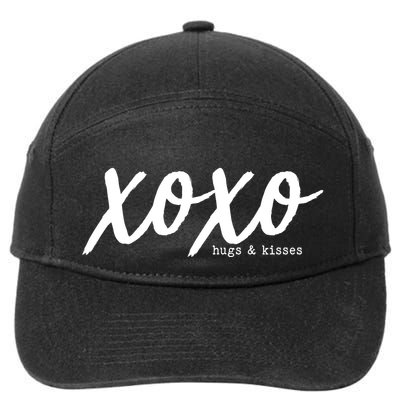 Cute Valentine X O X O Hugs And Kisses 7-Panel Snapback Hat