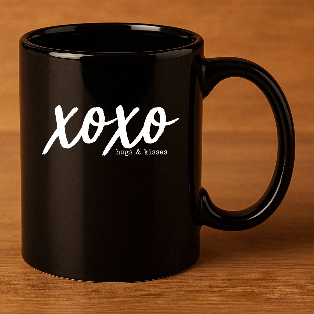 Cute Valentine X O X O Hugs And Kisses 11oz C Handle Ceramic Mug
