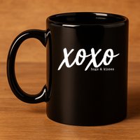 Cute Valentine X O X O Hugs And Kisses 11oz C Handle Ceramic Mug