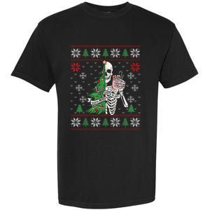 Christmas Vibes Xmas Skeleton Sorta Merry Sorta Scary Gothic Garment-Dyed Heavyweight T-Shirt