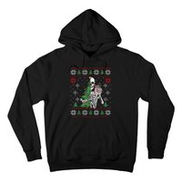 Christmas Vibes Xmas Skeleton Sorta Merry Sorta Scary Gothic Hoodie