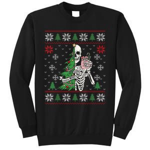 Christmas Vibes Xmas Skeleton Sorta Merry Sorta Scary Gothic Sweatshirt