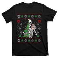 Christmas Vibes Xmas Skeleton Sorta Merry Sorta Scary Gothic T-Shirt