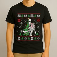 Christmas Vibes Xmas Skeleton Sorta Merry Sorta Scary Gothic T-Shirt